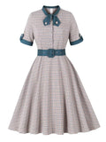Vintage Plaid Rockabilly Swing Dress