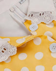 Vintage Polka Dot Swing Dress with Lace Trim