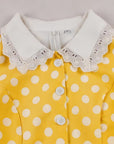 Vintage Polka Dot Swing Dress with Lace Trim