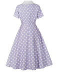 Vintage Polka Dot Swing Dress with Lace Trim
