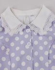 Vintage Polka Dot Swing Dress with Lace Trim